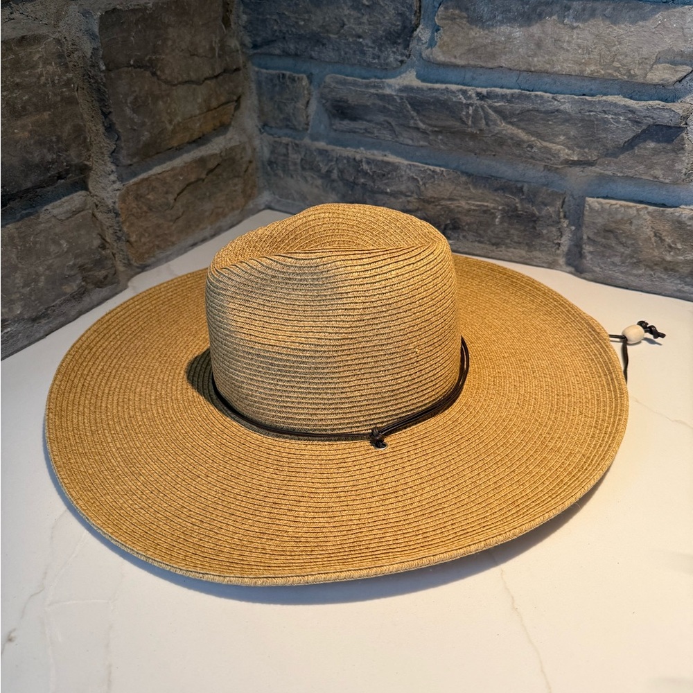๐ San Diego Hat Co. Wide Brim Straw Sun Hat with Decorative Band - Tan - Picture 10 of 10